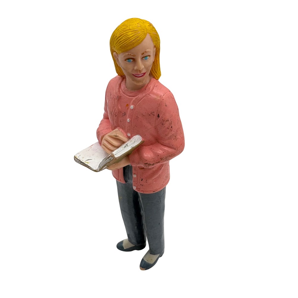 Vtg 90s Lakeshore Block Play Career Figure Librarian Teacher PVC 5.75" Community